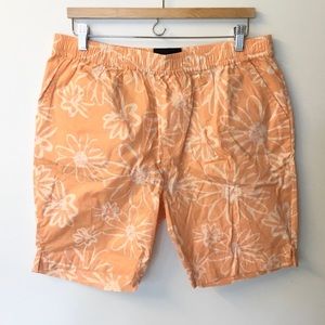 NWOT Native Youth Floral Pull On Shorts - Orange - 36
